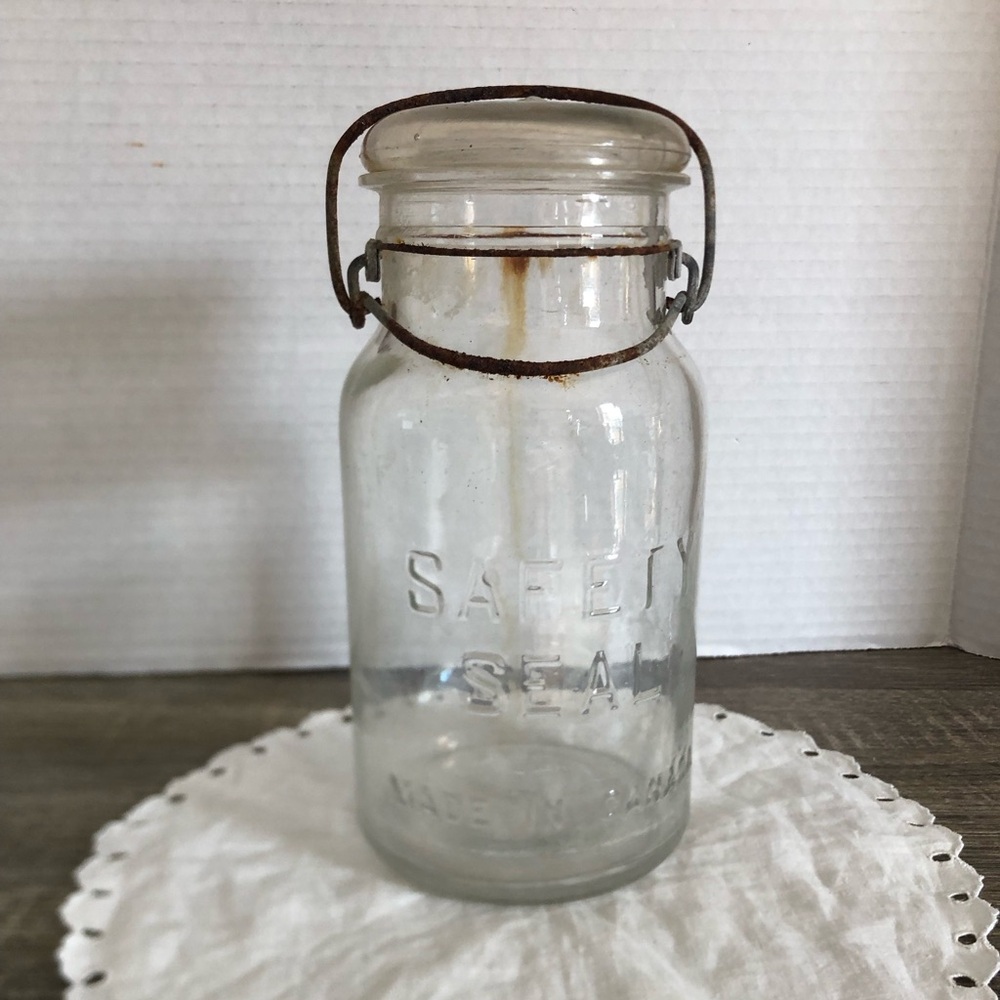 Vtg Safety Seal Canning Jar with Wire Bail
